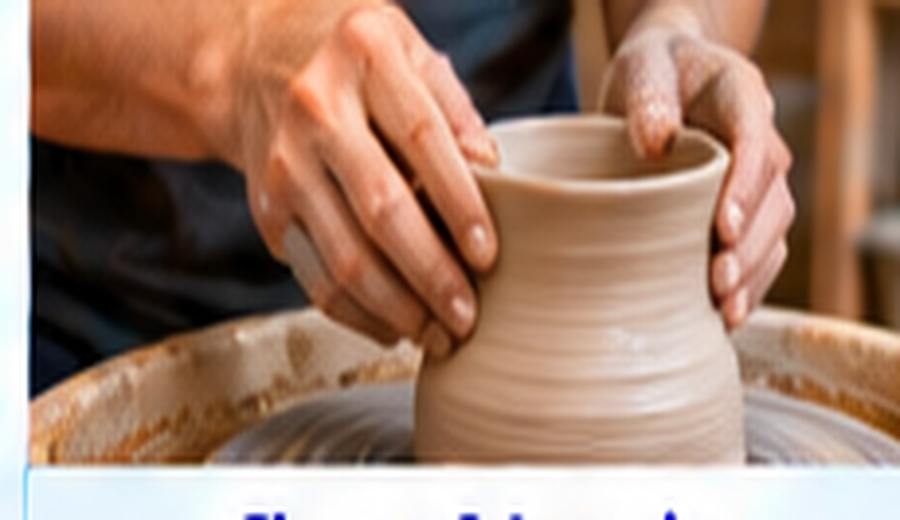 Potter learning wheel throwing